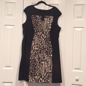 Leopard print low cut dress